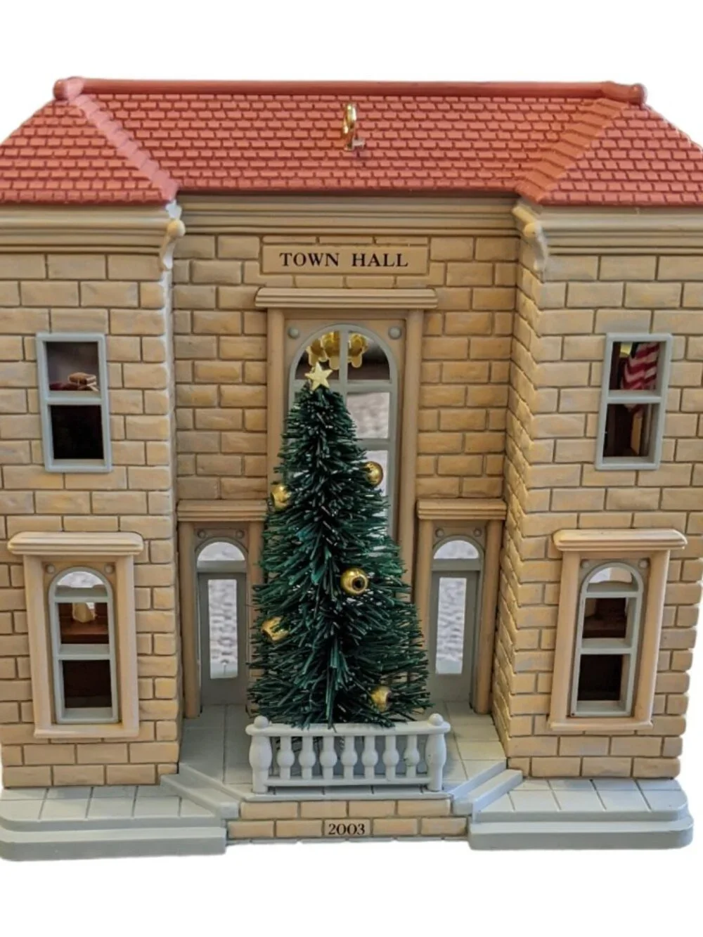 Hallmark Town Hall And Mayor's Christmas Tree Ornament